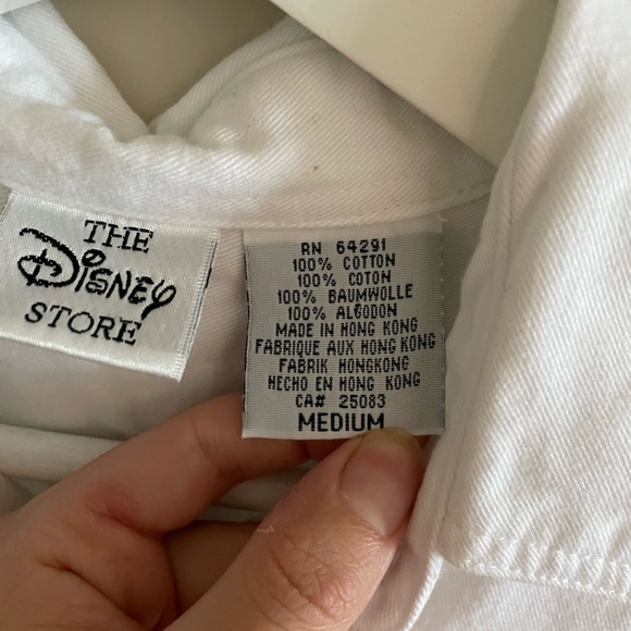 Vintage Disney Oversized White Embroidered Button Down Shirt Size Large - Picture 12 of 13